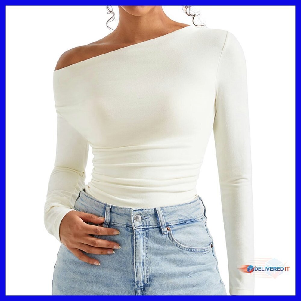 Long Sleeve Off Shoulder Cowl Neck Modal Top - 3 Ways to Wear